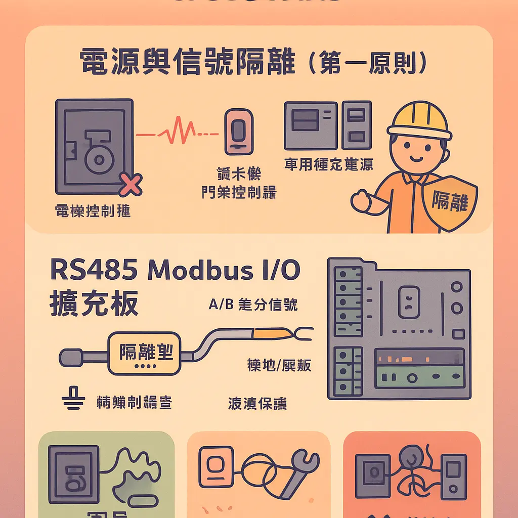 電梯樓層控制器 - RS485 Modbus I/O 擴充板